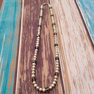 Fashion Faux Pearls Round Faceted Round Brown Acrylic Bead Necklace